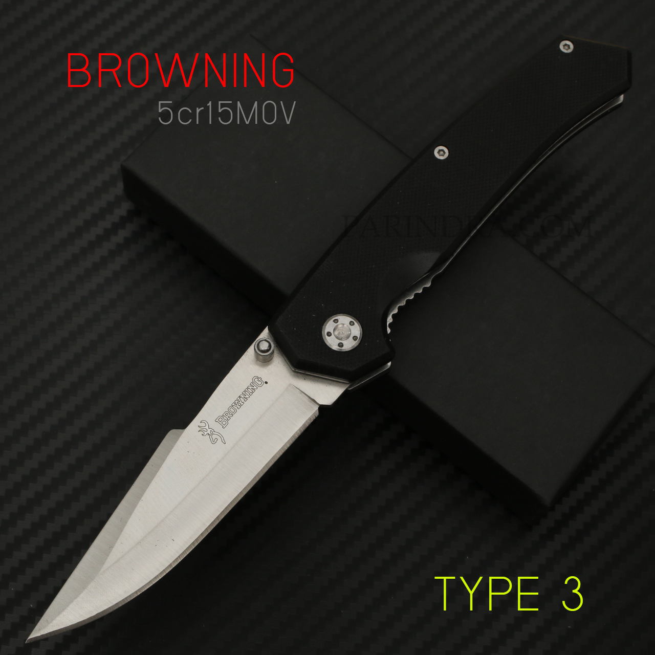 มีดพับ BROWNING ใบมีด 5cr15MOV ด้าม G10 TYPE 3 (OEM)