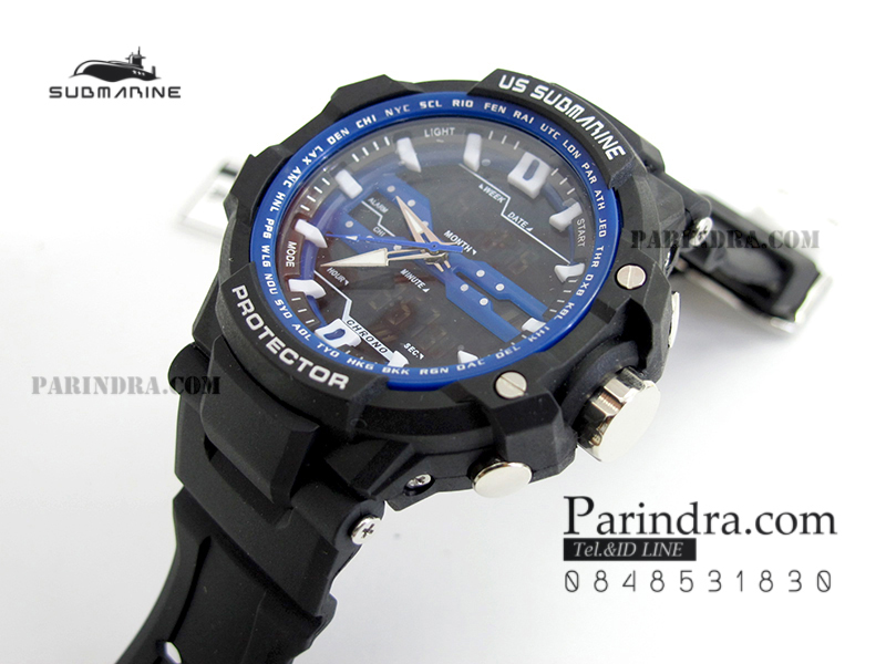 นาฬิกา US submarine Protector รุ่น TP3152M สีฟ้าเข้ม พื้นหลังดำ ของแท้ 100%