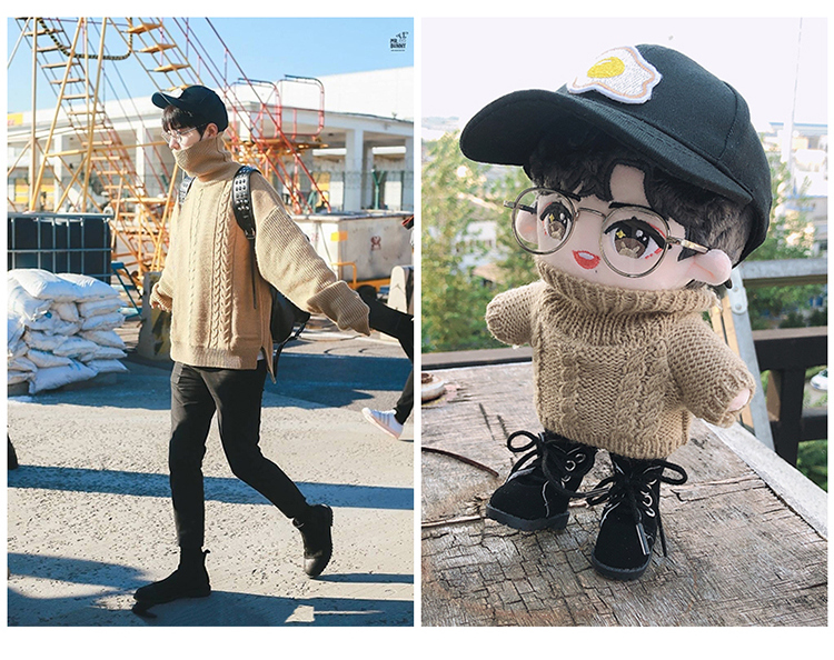 ตุ๊กตา เซียวจ้าน (20 cm.) เสื้อไหมพรมน้ำตาล+หมวก