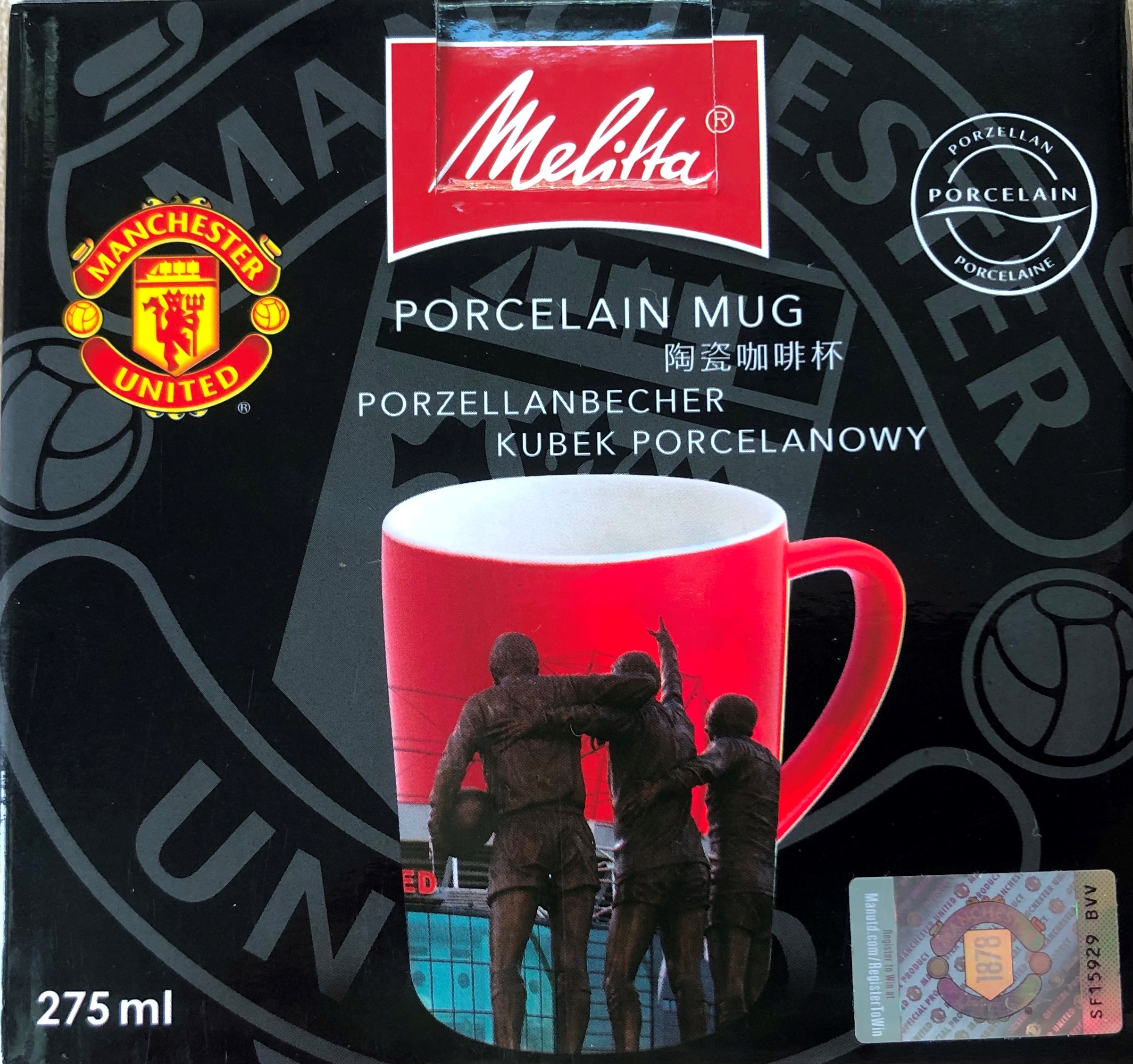 ถ้วยกาแฟ ฟุตบอล สโมสรแมนเชสเตอร์ ยูไนเต็ด - 'MELTTA' THE UNITED TRINITY ใหม่ / MANCHESTER UNITED Football Club Mug - 'MELTTA' THE UNITED TRINITY NEW