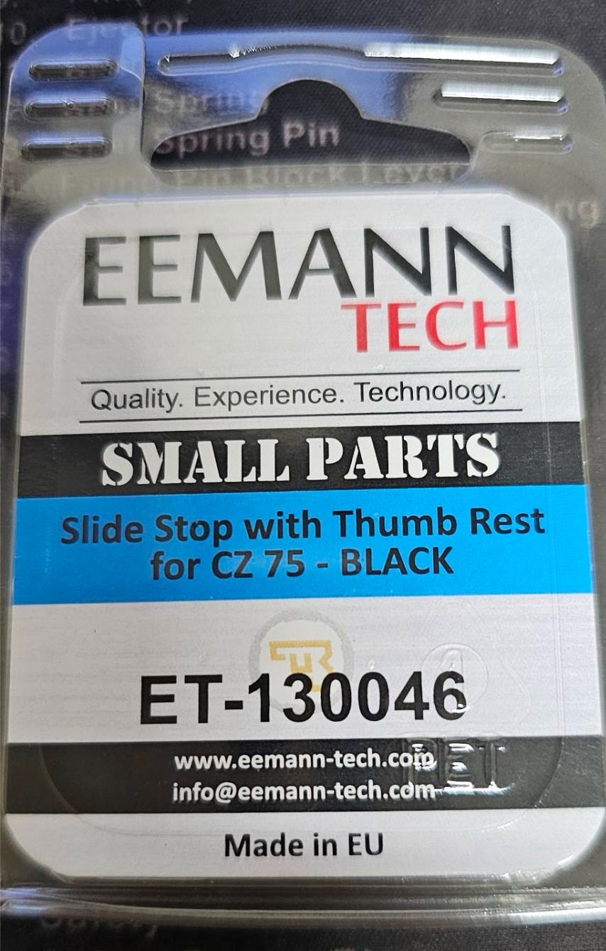 Eemann Tech Slide Stop with Thumb Rest for CZ 75 - Black