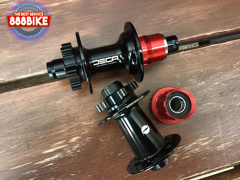 ดุมดิส ดุมเสือภูเขา DECA โม่ Sram + Shimano, ลูกปืน BEARING 32H สีดำ ( ดุมหน้า 15 ดุมหลัง 12 )(ไม่รวมแกนปลด)