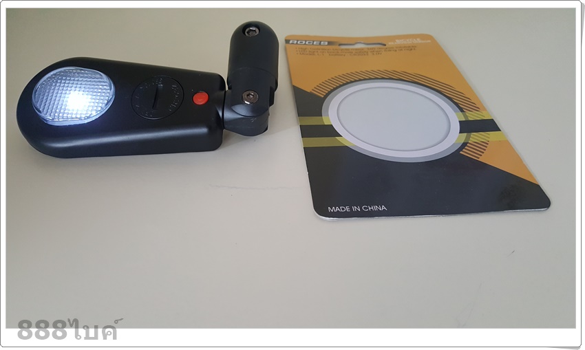 กระจกมองหลัง จักรยาน ROCES Bicycle Mirror, L-1 มีไฟ LED