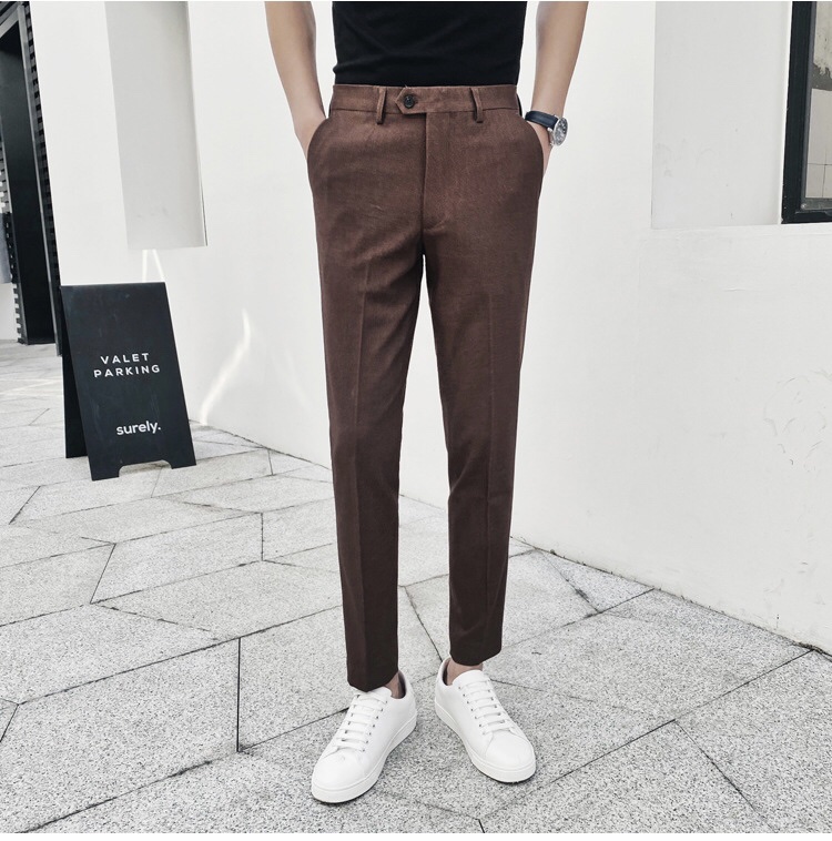 Pre-order ชุดสูท สูทสีน้ำตาล 6 กระดุม (ไม่มีเสื้อกั๊ก)