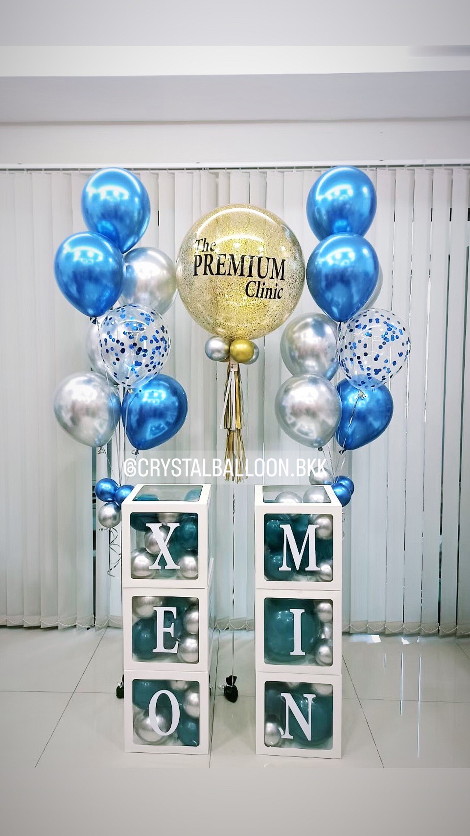 สั่ง ลูกโป่ง เปิดงาน-เปิดงาน Bubble ขนาด 24" 1 ลูก พร้อม ช่อลูกโป่งโครเมี่ยม 7 ลูก 2 ช่อ,กล่องใส ติดตัวอักษร 6 ตัวอักษร พร้อมตกแต่ง สามารถเปลี่ยนสีลูกโป่ง/เปลี่ยนข้อความ/เปลี่ยนขนาดได้