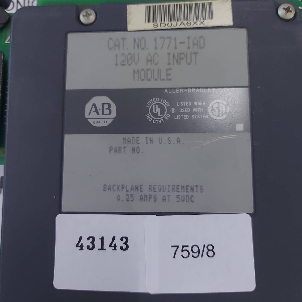 1771-IAD PLC " ALLEN-BRADLEY "