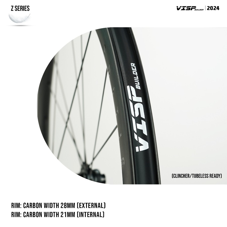ชุดล้อเสือหมอบดิสเบรค VISP BUILDER Z-SERIES 50/50 DISC BRAKE 2024 Shimano and Sram Support 8-12 Speed
