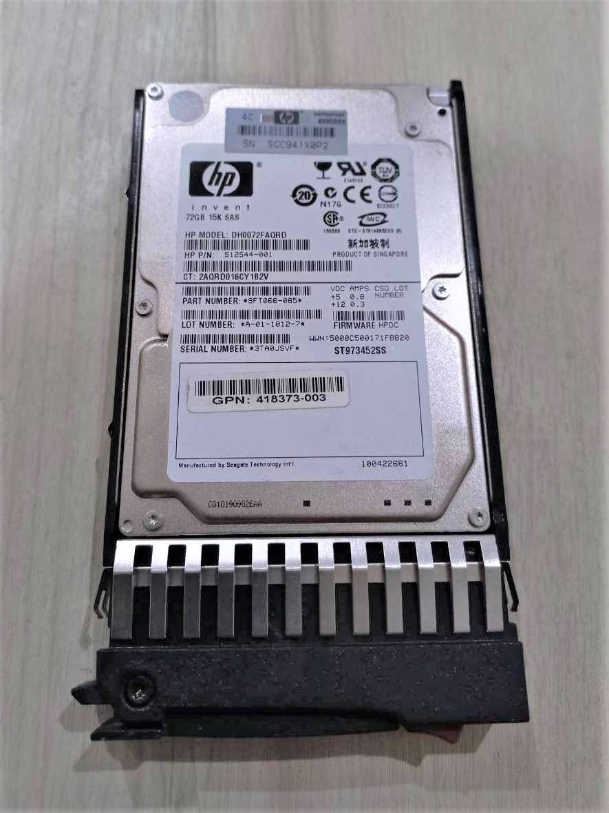 537805-B21 537821-001 512544-001 HP 72-GB 6G 15K 2.5 DP SAS.