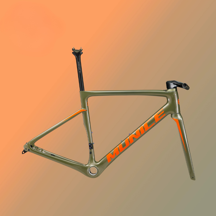 Munice R2PB Flat Bar Carbon Road Frame – Ultra-Light 980g, Toray T800 + M46, Disc Brake Compatible, 700C, 9 Colors | 5-Year Warranty