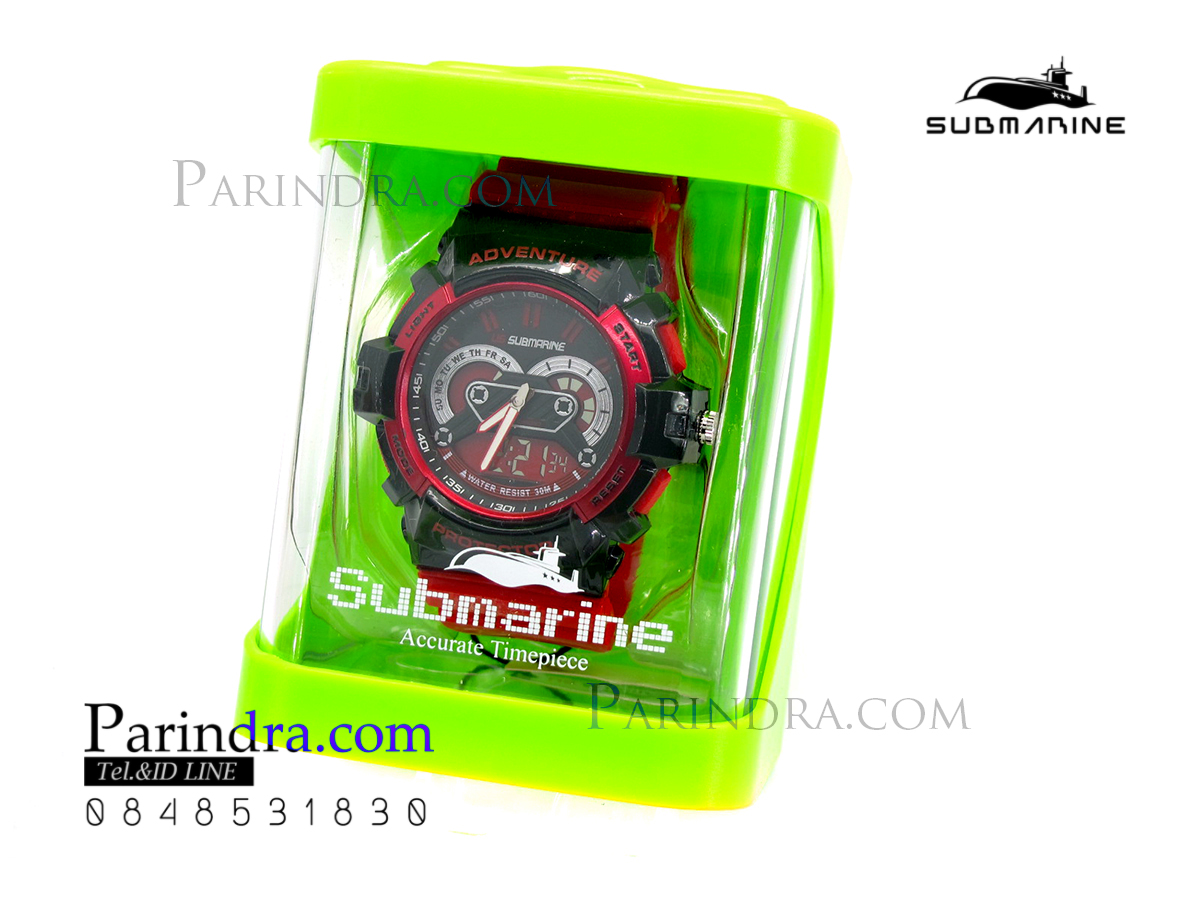 นาฬิกา US submarine TP3160M สีแดง ขอบดำ