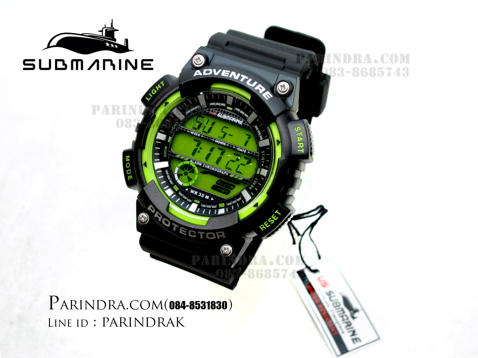 นาฬิกา US submarine สีเขียวดำ TP1318M ผิวด้าน หน้าปัดพื้นเขียว