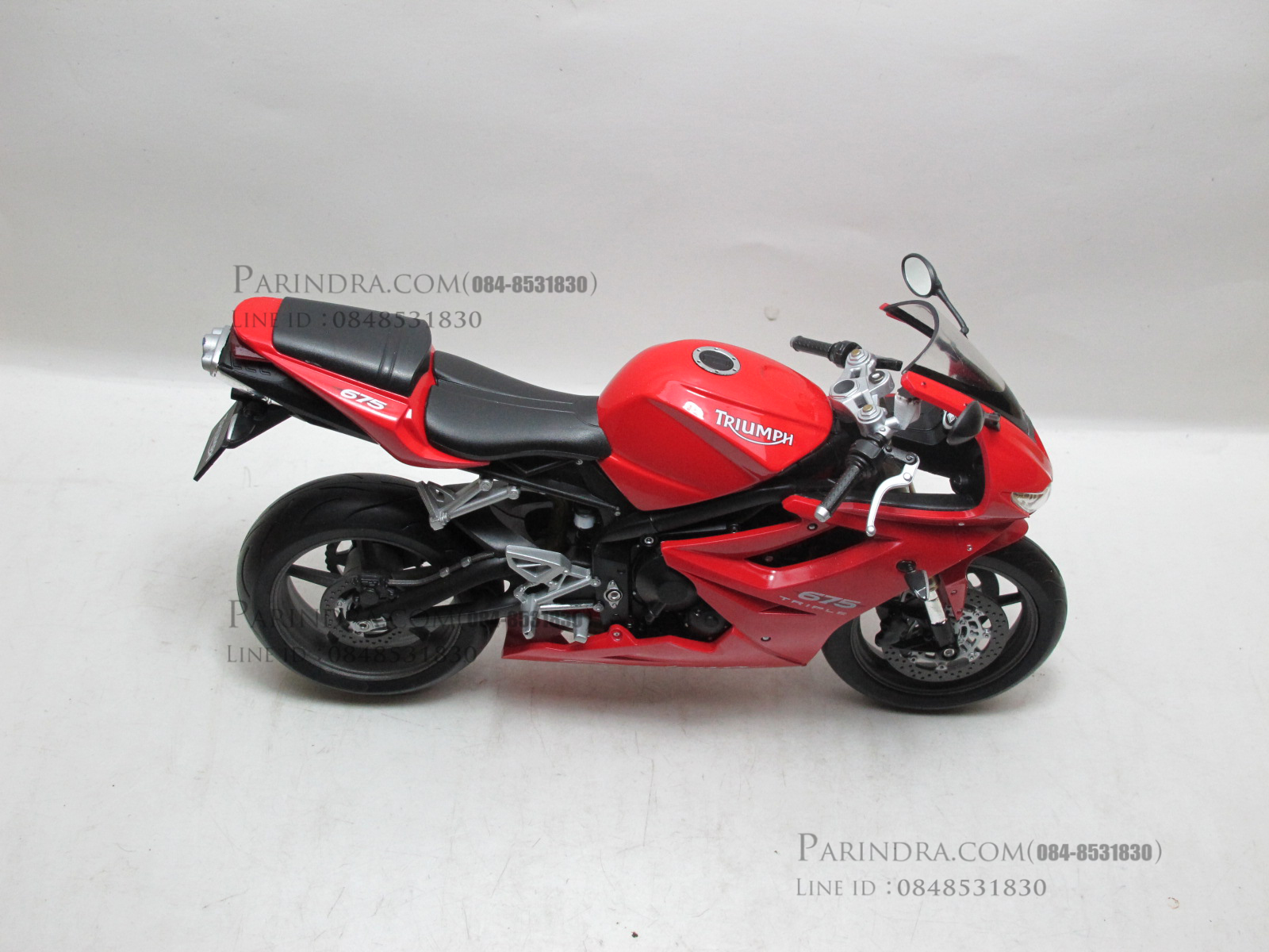 โมเดลรถบิ๊กไบค์ TRIUMPH 675 สีดำแดงสวยมากๆครับมีคลิปรีวิว