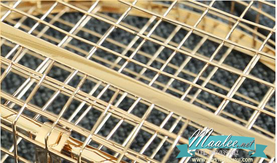 พร้อมส่ง Evening Clutch กระเป๋าออกงาน สีทอง แบบโปร่งลายตาราง ใส่ของได้เยอะ พร้อมสายโซ่