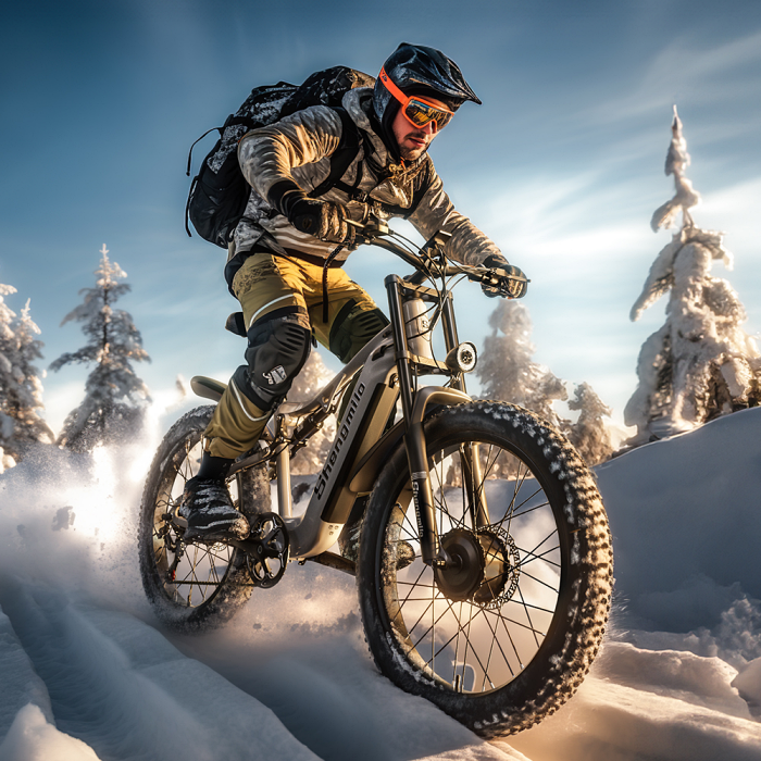 SanMilo S600 จักรยานไฟฟ้ามอเตอร์คู่ 2000W – แบตซัมซุง 48V 17.5Ah ยางหนา 26x3.0 ลุยหิมะ ชายหาด ภูเขา | เริ่มต้น 39,900 บาท