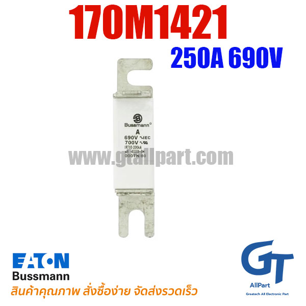 ฟิวส์ใบมีด แบบเหลี่ยม 170M1421 250A 690V Bussmann / Eaton | ขายฟิวส์ของแท้