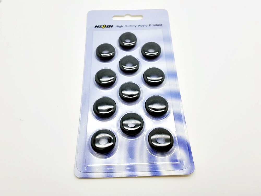 ฟองน้ำหูฟังเอียบัด Hiegi สีดำ เจาะรู ขนาดมาตรฐาน สำหรับหูฟัง Earbud ทุกรุ่น 1แพค 6คู่