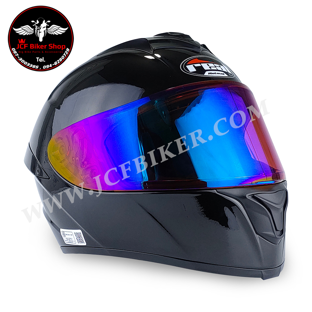 หมวกกันน็อคเต็มใบ หมวกันน็อค Real Helmets Thunder ดำเงา