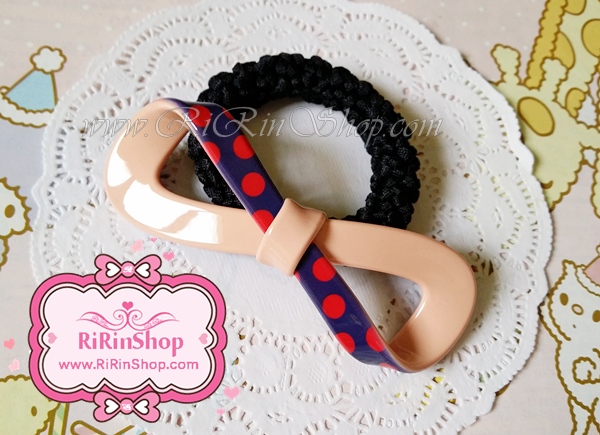 Aznavour ยางรัดผมโบว์เซลลูโลสลายจุด ( Blue ) ลด 30%