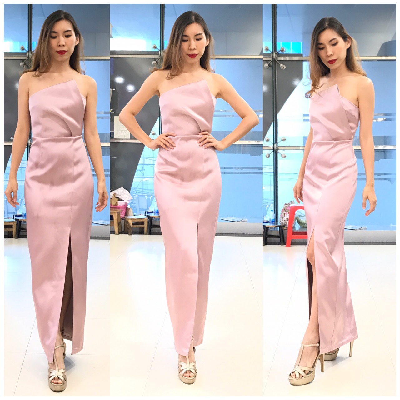 ชุดเพื่อนเจ้าสาว สีชมพู รวมแบบ ตัวอย่าง สั่งสีและแบบอื่นๆได้ เช่า 500