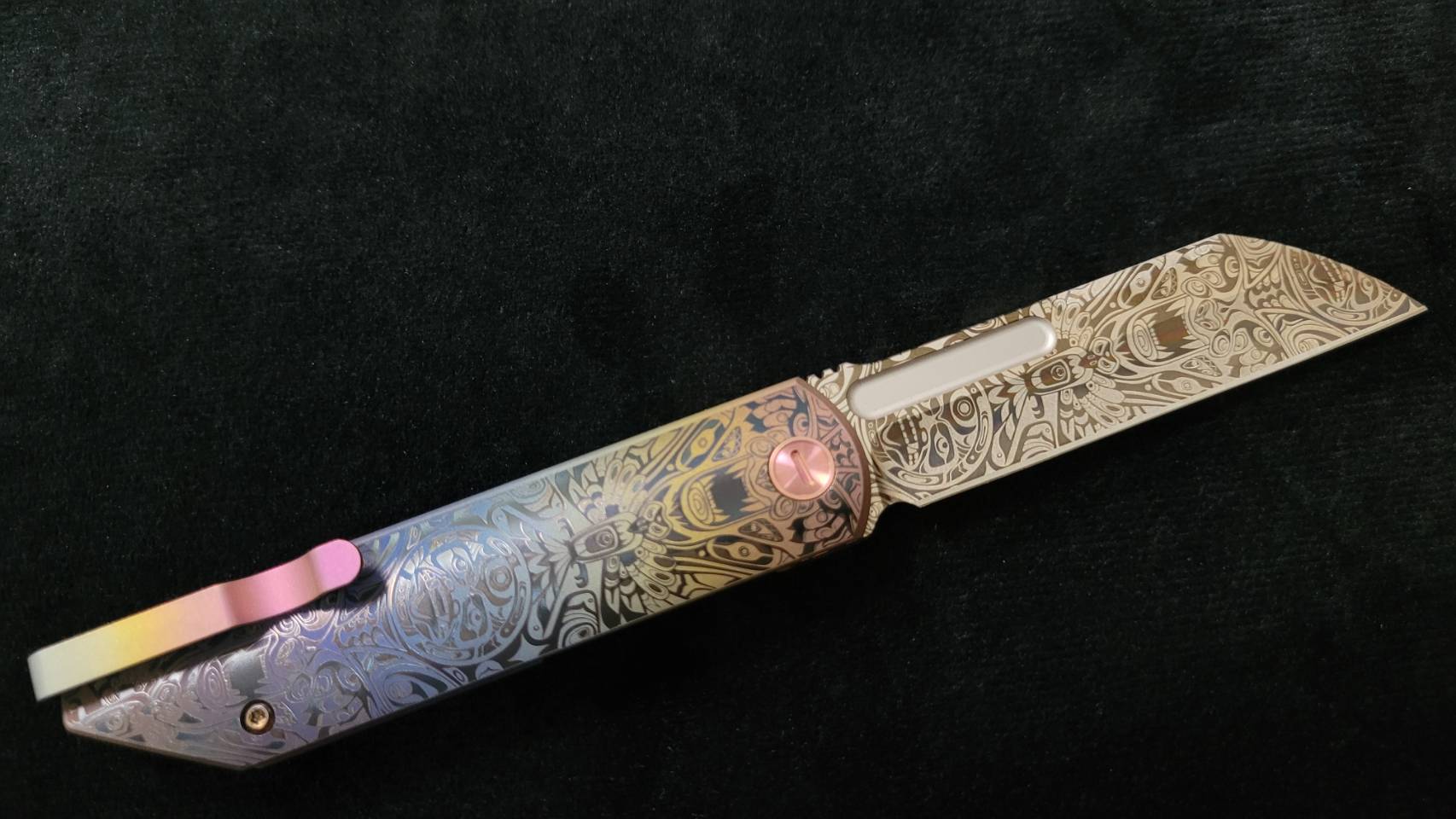 Native Art Revenge "Fukushu" Front Flipper Pink/Red/Orange Top Radiant