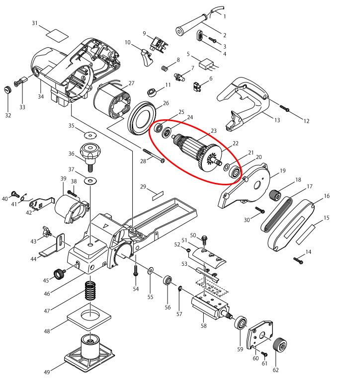 ทุ่น กบไฟฟ้า Maktec-Makita MT110, MT110X, MT111, M1100, M1100KX1B (แท้) ##