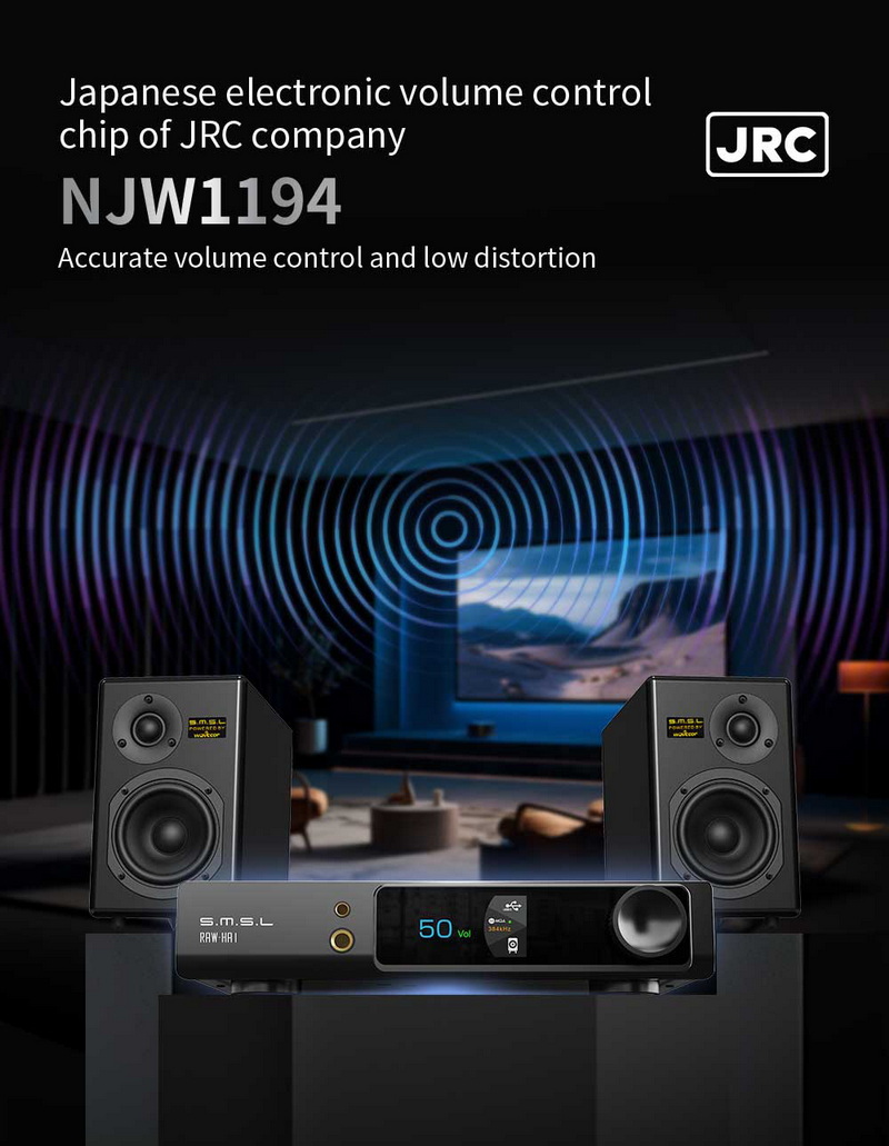 SMSL RAW-HA1 แอมพลิฟายเออร์กำลังสูง ชิป Infineon รองรับ MQA, MQA-CD, LDAC ประกันศูนย์ไทย