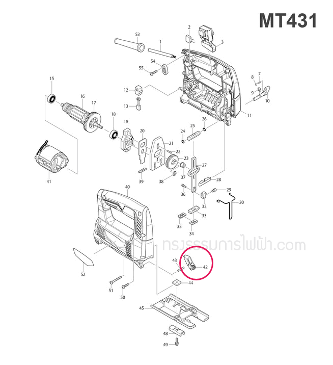 ล้อประคองใบ เลื่อยจิ๊กซอว์ Maktec, Makita รุ่น MT431, 4324, 4329 #G11