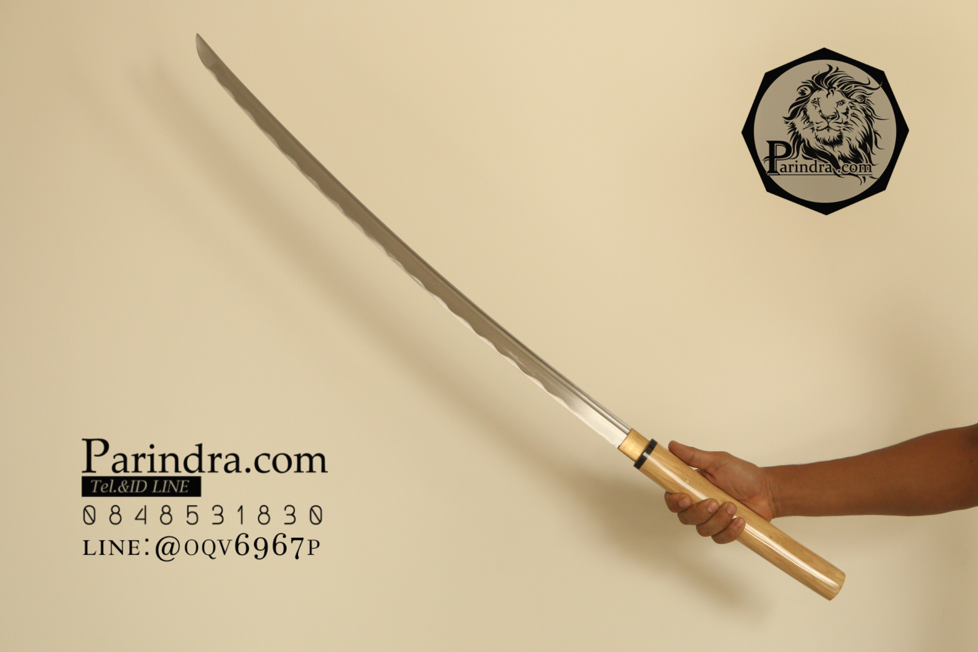 ขายดาบซามูไร คาตะนะ Katana ไว้ฝึกฟันดาบ แข็งแรงทนทาน ปลอกลายเนื้อไม้ขัดมัน