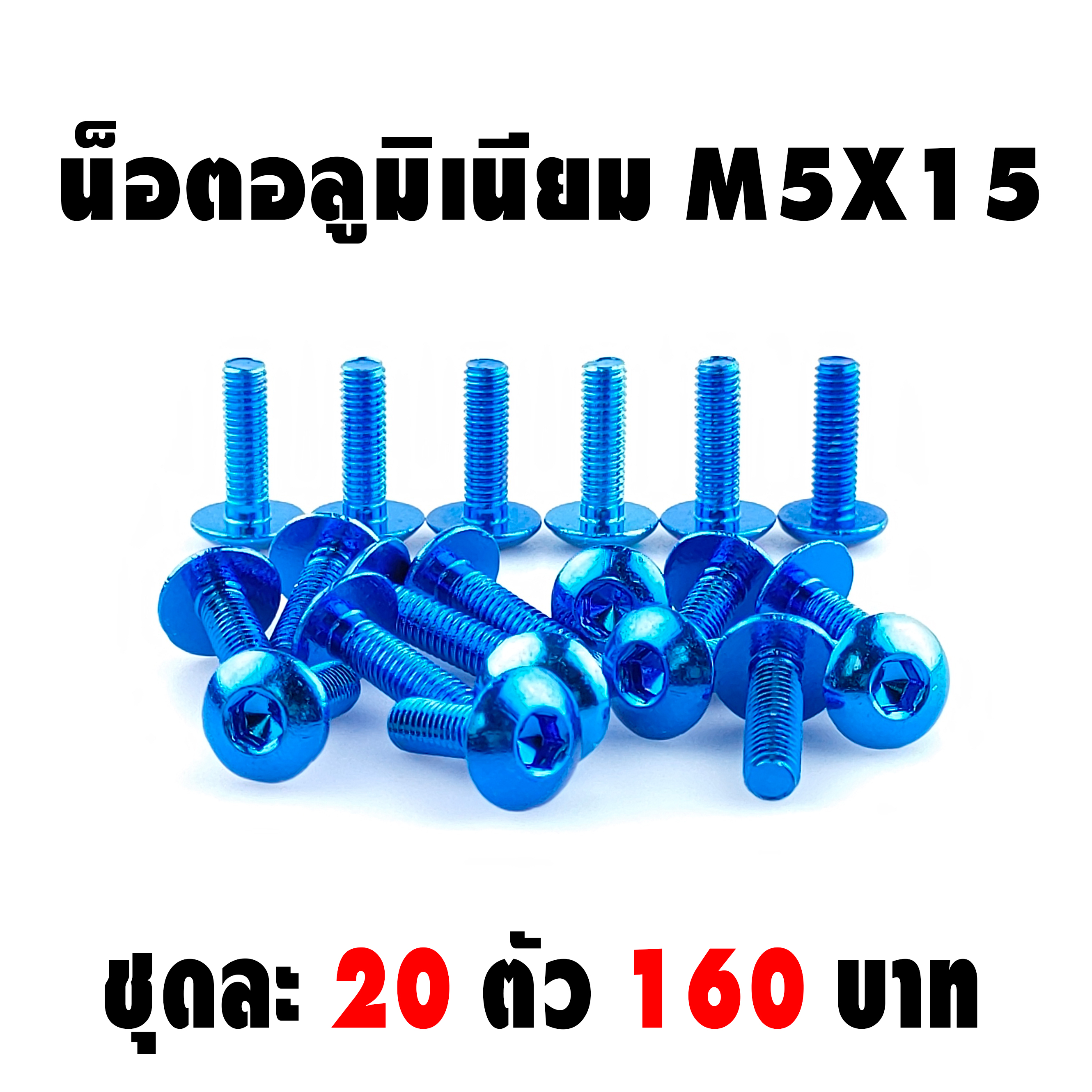น็อตอลูมิเนียม M5 (เบอร์ 8 ) ชุดละ 20 ตัว 160 บาท