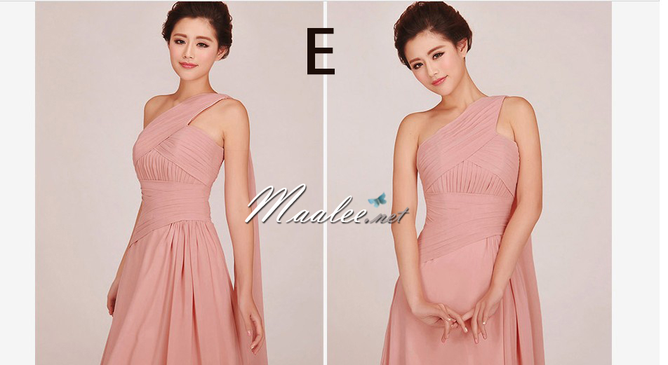 พร้อมเช่า ชุดราตรียาว สีชมพู Nude ชุดเพื่อนเจ้าสาว Nude-002E (เหลือเฉพาะไซส์ M)