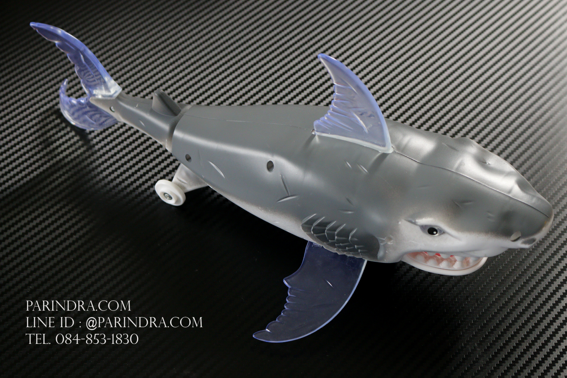 ชุดของเล่น โมเดลปลาฉลาม Crazy Shark Deep Sea วิ่งได้ มีเสียง มีไฟ หลังไม่มีลาย