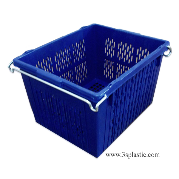 ลังโปร่งหูเหล็ก ขนาด 50x63.5x38.5cm. HDPE เบอร์ 439AB