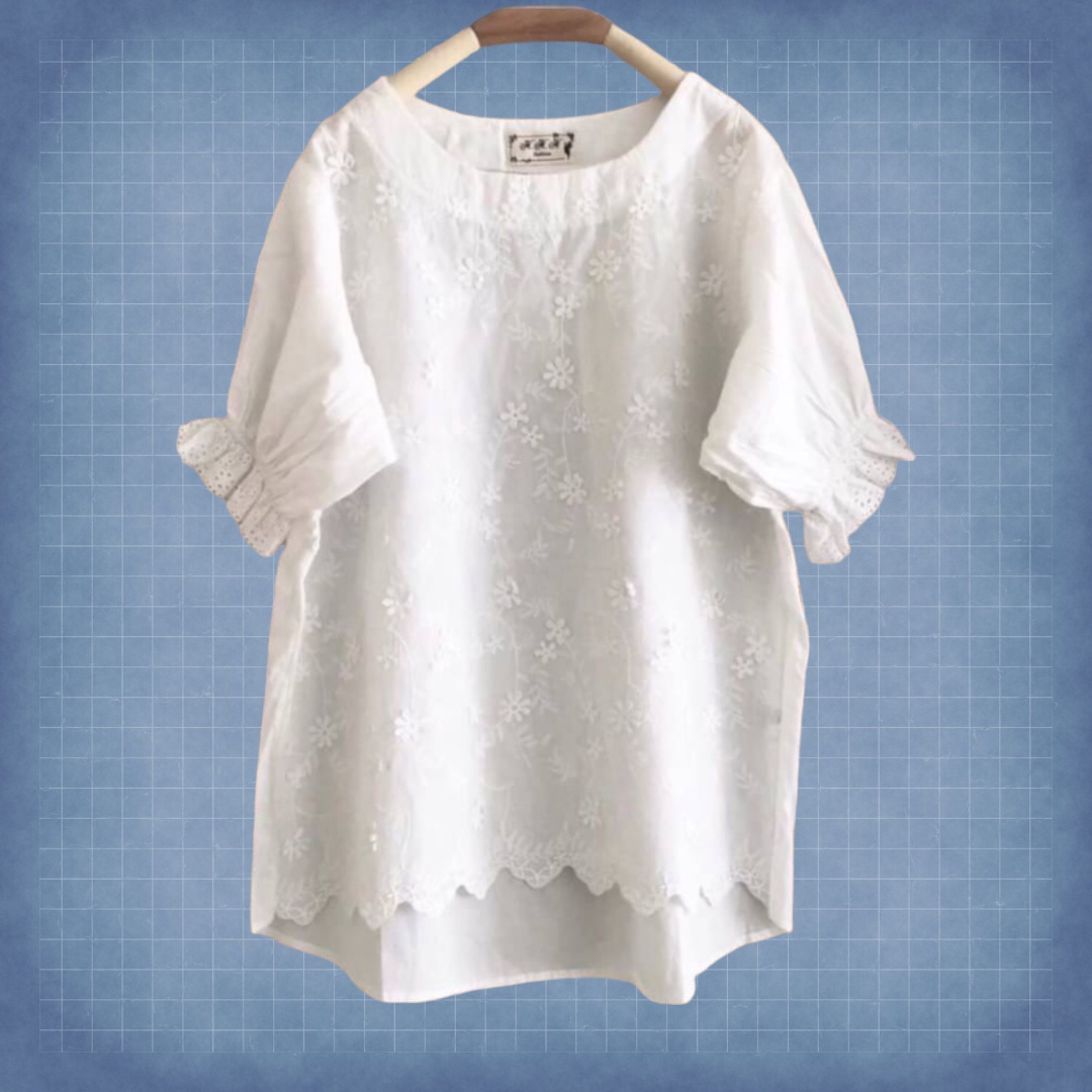 เสื้อผ้าฝ้ายลายปักลูกไม้