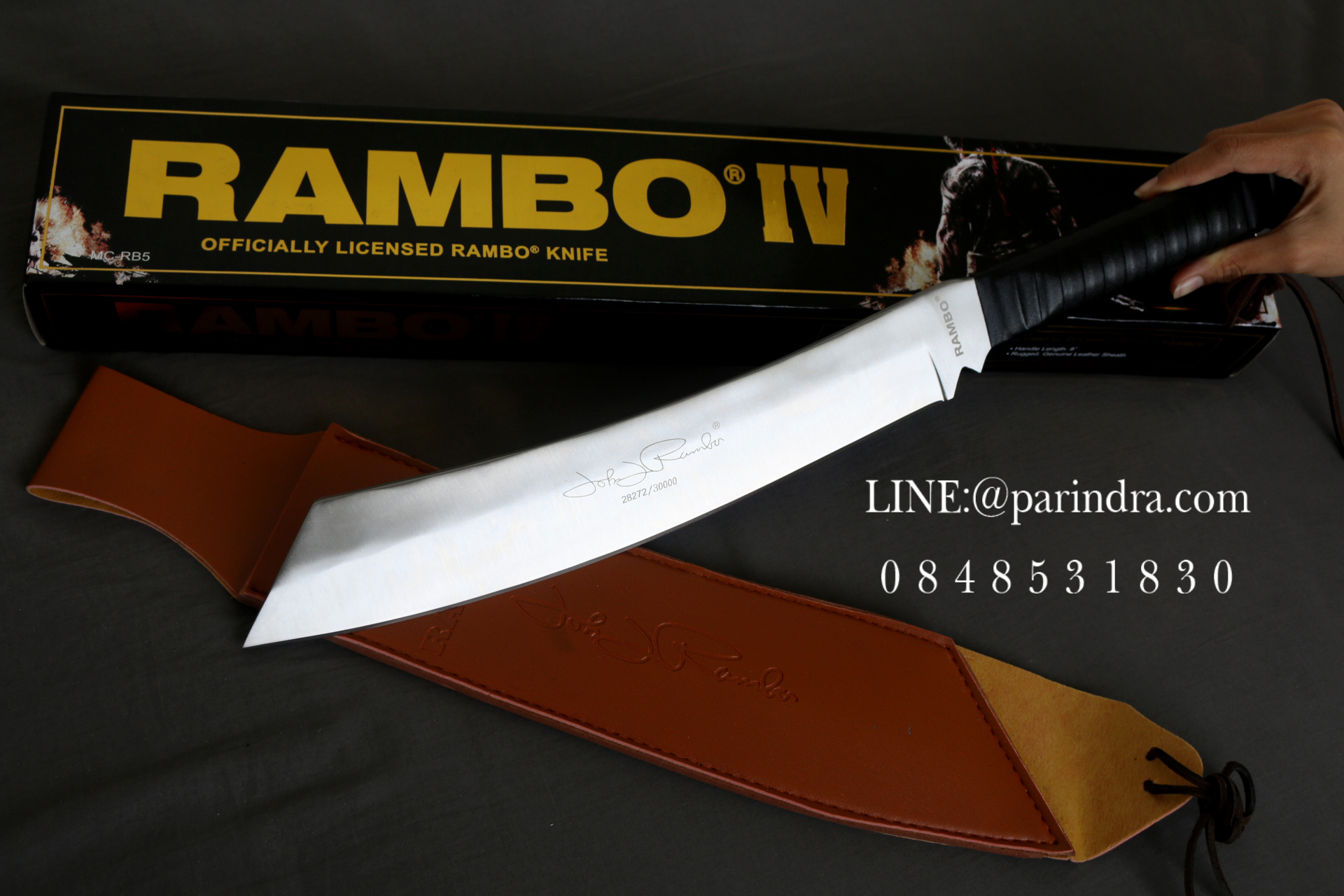 มีดเดินป่าใบตาย RAMBO IV สุดโหด สีเงิน ขนาดยาว 22 นิ้ว (OEM)