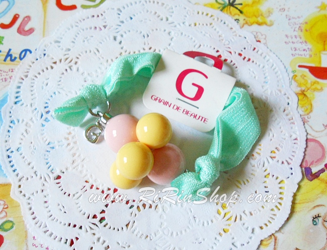 Aznavour /GRAIN DE BEAUTE ยางรัดผมเซลลูโลสลูกกวาดโทนพาสเทล ( Mint )