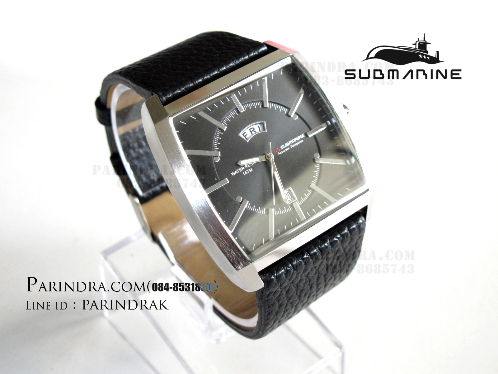 นาฬิกา US Submarine J103MDD ของแท้ 100 % ดำล้วนขอบเงินเข็มเงิน