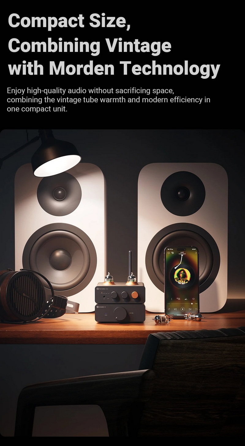 Fosi Audio GR40 Bluetooth DAC/AMP หลอดแก้วตั้งโต๊ะ ปรับเบส แหลมได้ ประกันศูนย์ไทย