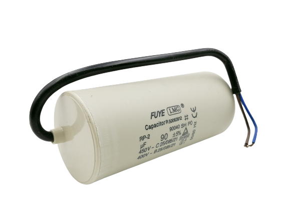 คาปาซิเตอร์ 90uf 450v.(กลม-สายไฟ)
