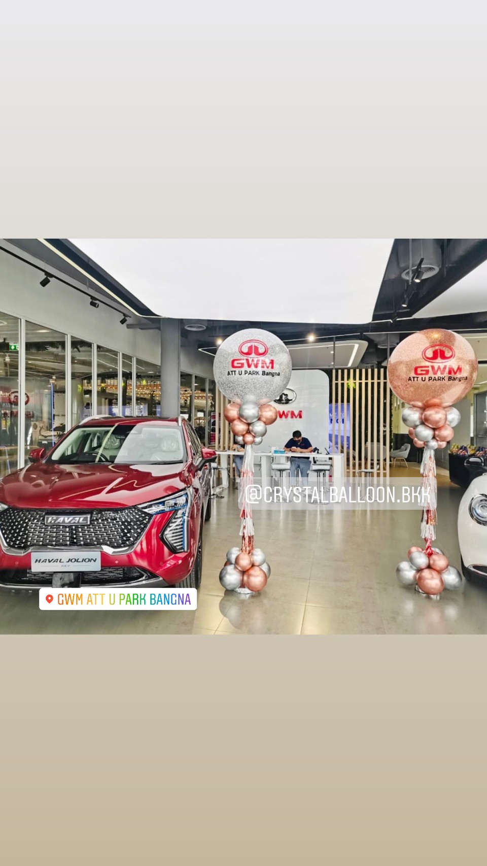 เสาลูกโป่ง เปิดงาน Bubble 36" Theme สีโรสโกล-เงิน 2 เสา พร้อมตกแต่ง สามารถเปลี่ยนสีลูกโป่ง/เปลี่ยนข้อความได้