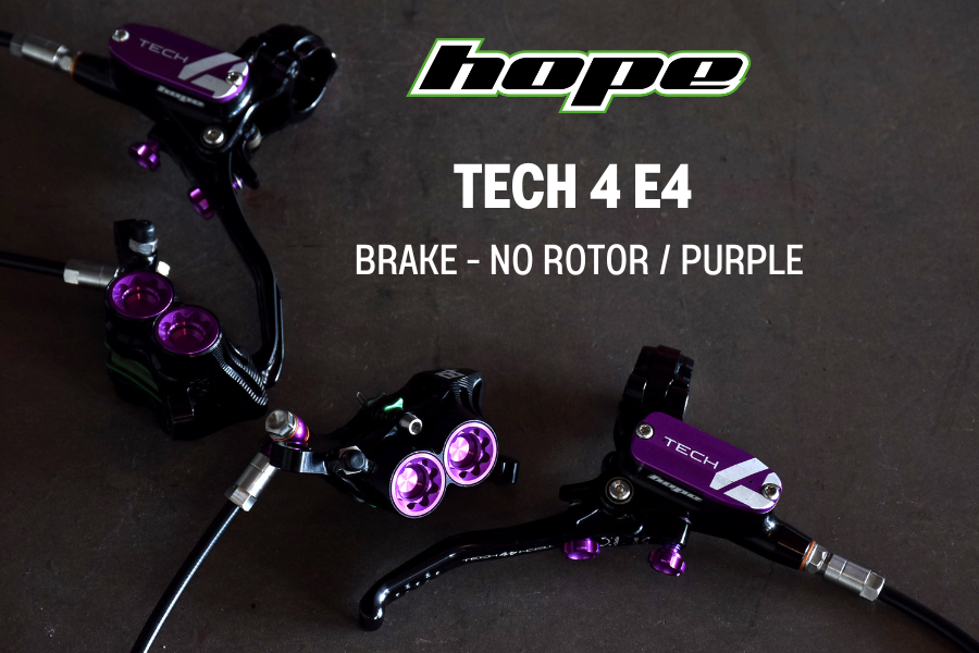 ชุดดิสเบรคหน้า-หลัง HOPE TECH4 E4 NO-ROTOR BRAKE SET (front+rear) "Our hard hitting downhill brake"