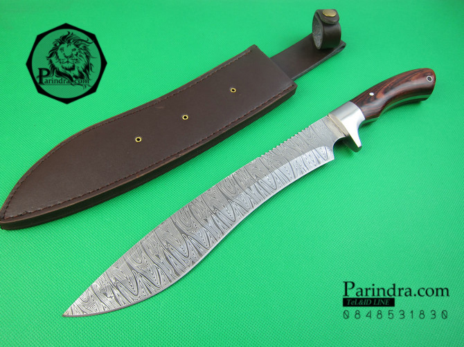 มีดกรูข่า BlackFox ฺBlack Fox Kukri Knife กัดลายดามัสกัสด้วยเลเซอร์ ไร้สนิมกวนใจ ขนาด 17.5 นิ้ว
