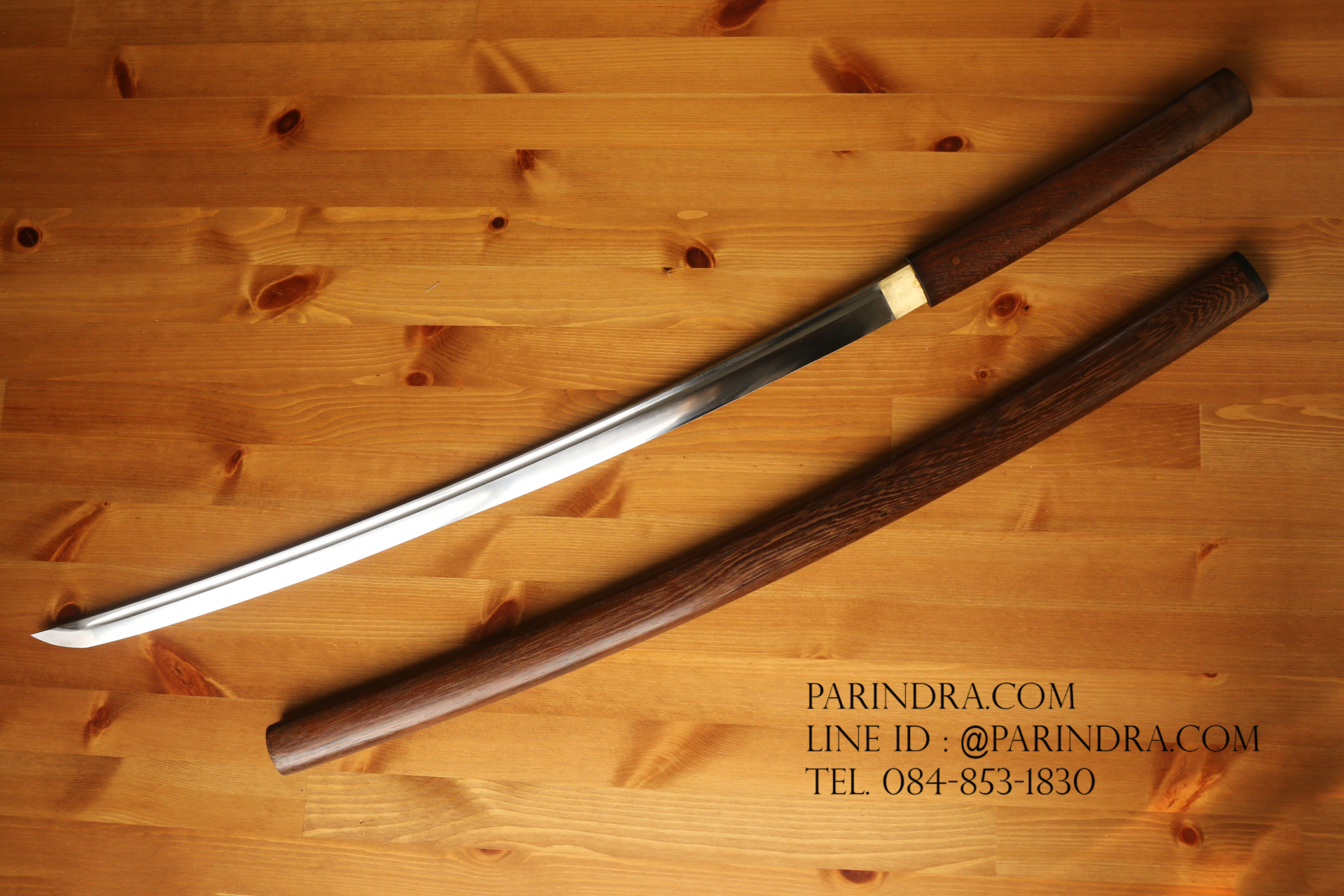 ขายดาบซามูไร คาตะนะ Katana ไว้ฝึกฟันดาบ แข็งแรงทนทาน ปลอกลายเนื้อไม้สีน้ำตาล