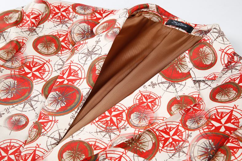 Pre-order เสื้อสูทชายแฟชั่น ลายกราฟฟิก สีสดใส ** เฉพาะเสื้อ**