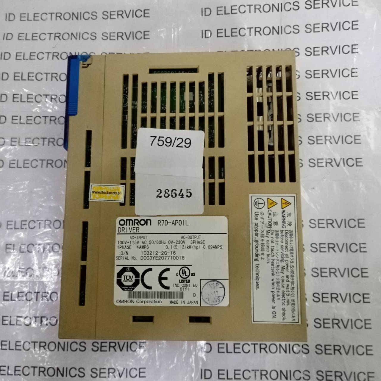 R7D-AP01L SERVO DRIVE " OMRON "