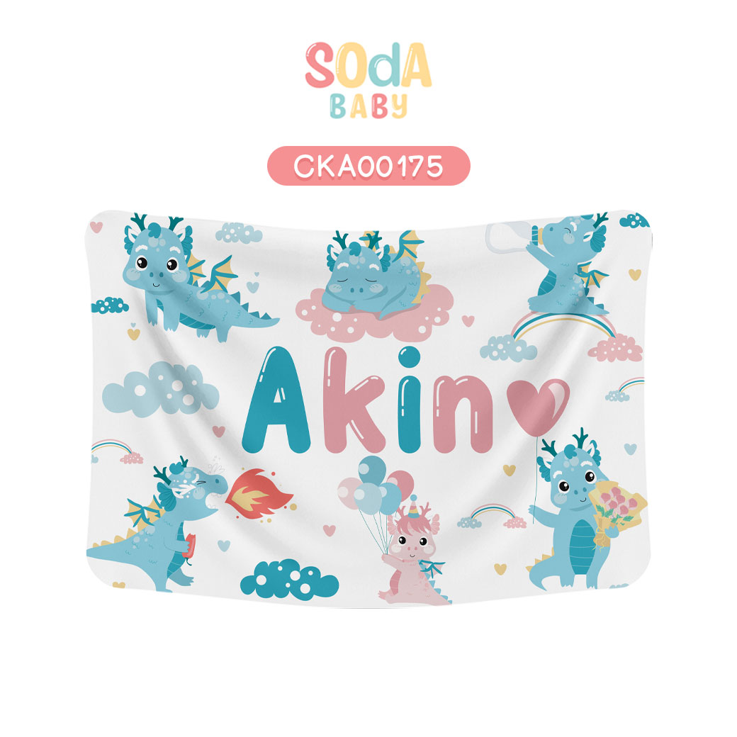 ผ้าห่มเด็ก ใส่ชื่อได้ ลาย Dragon Slayer รหัส CKA00175 🐉❤️ #มังกร #ปีมังกร #Dragon #SOdAbaby
