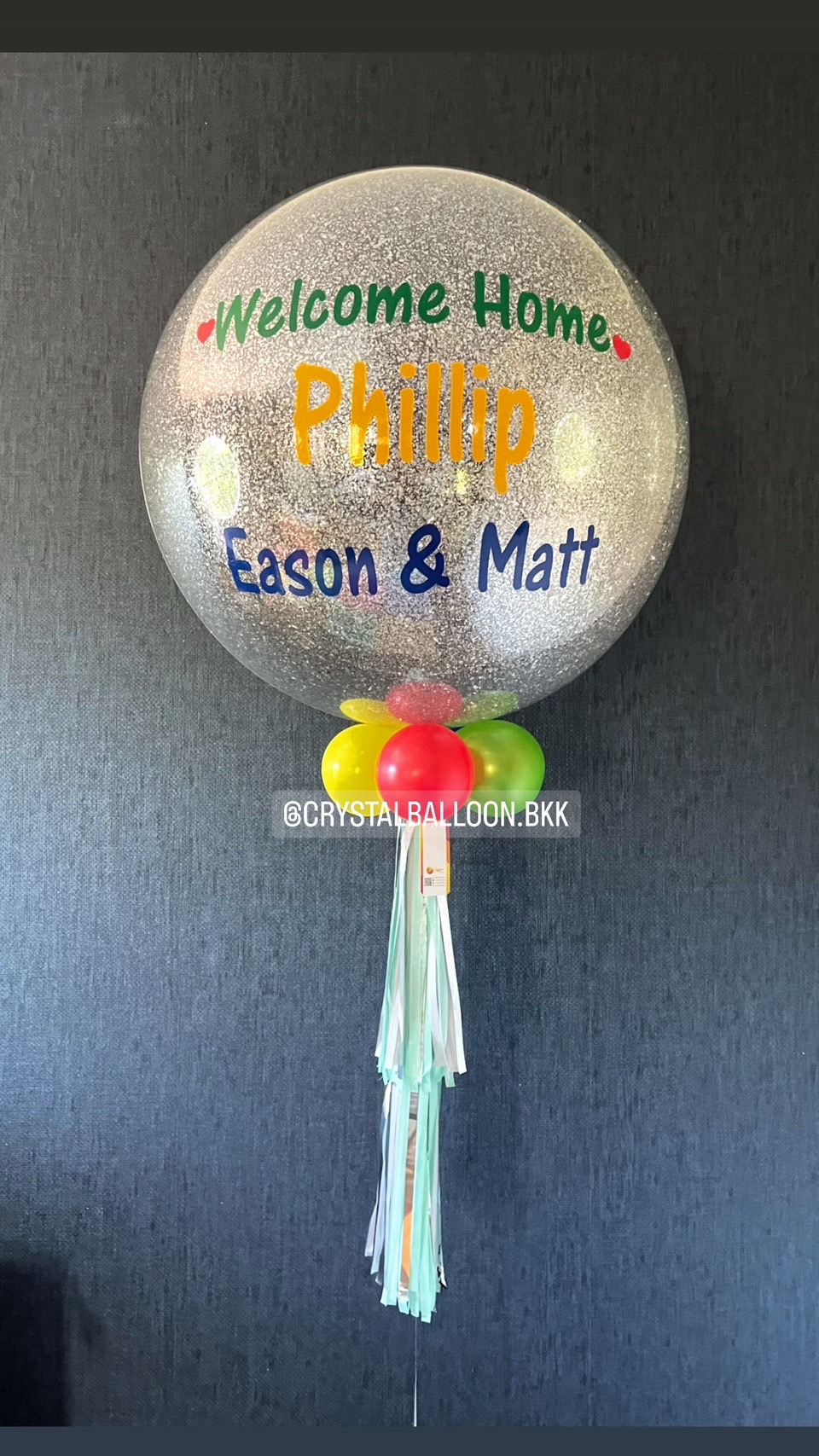 ลูกโป่ง Welcome Home Bubble ขนาด 24" สีขาว พร้อมตกแต่ง สามารถเปลี่ยนสีลูกโป่ง/เปลี่ยนข้อความ/เปลีย่นขนาดได้