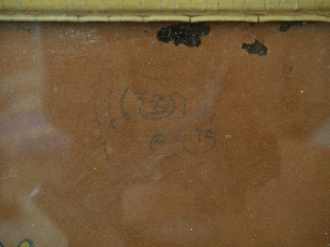 ภาพถ่ายแววนกยูง หลวงพ่อเดิม จารดินสอจากหลวงพ่อเดิมยุคแรก ขนาด 25 ซม.x 33 ซม. เป็นภาพพิมพ์เมื่อ ปี 2492 โชว์ โชว์