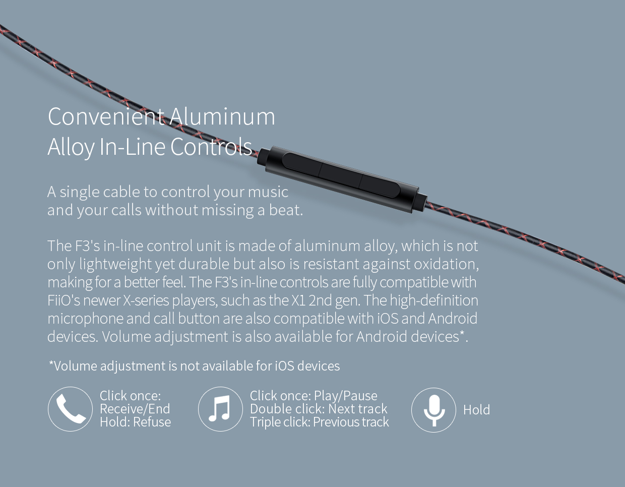 ขาย FiiO F3 หูฟัง IEM ไดร์เวอร์ Graphene แบบใหม่ล่าสุด บอดี้เปลี่ยนสีได้ พร้อมสายถักกับจุกหูฟังแบบใหม่