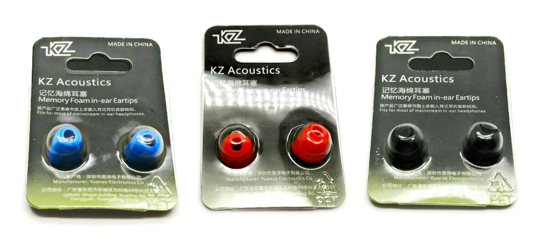 ขายจุกโฟม KZ แพค 3 คู่ 3 สีขนาดกลาง เกรดพรีเมี่ยม