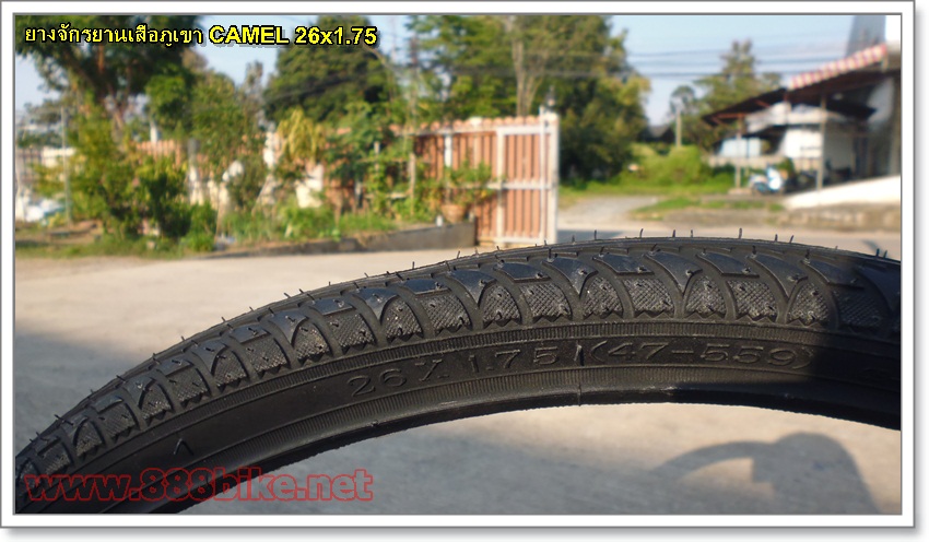 ยางนอกจักรยาน ยางเสือภูเขา CAMEL 26 *1.75 (ดอกเรียบ) (kerry350บาท)(EMS150บาท)